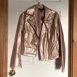 Pink metallic , leather jacket